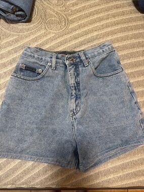 Route 66 Light Blue High-Rise Jean Shorts